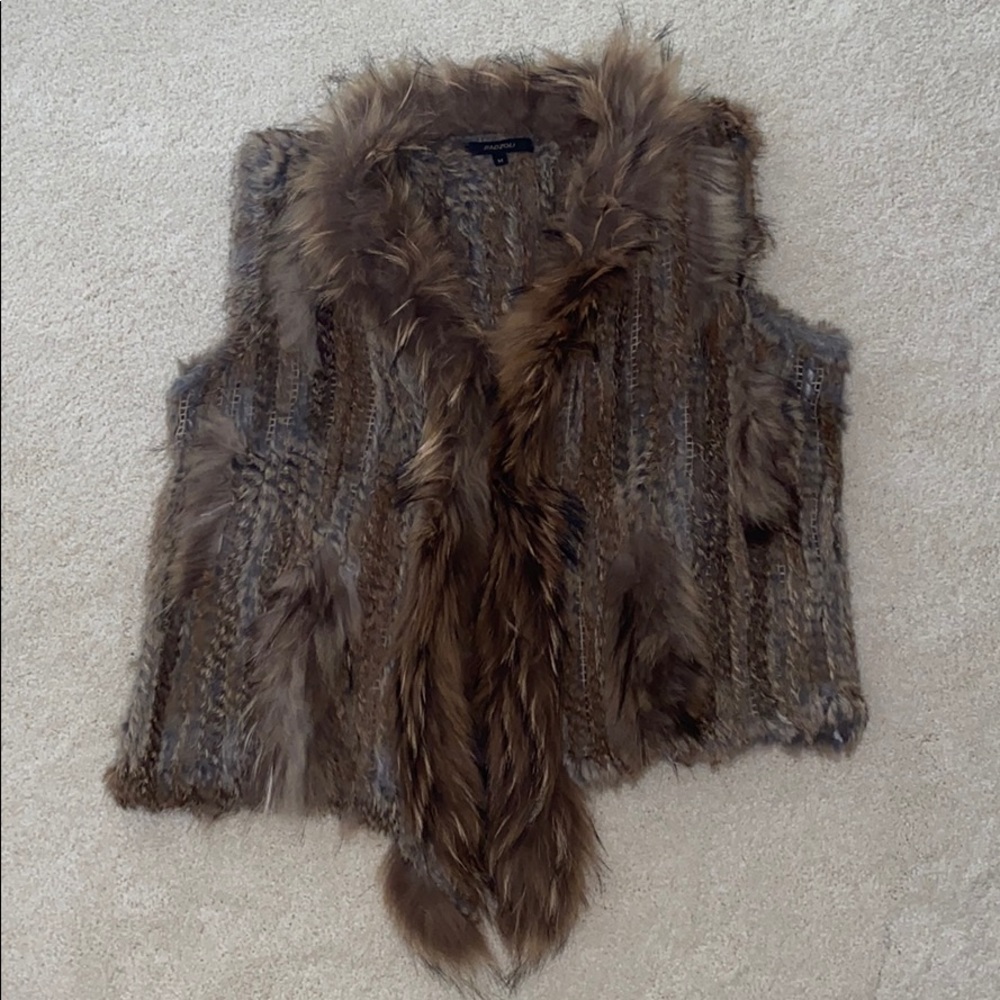SOLD EUC Radzoli Genuine Rabbit & Raccoon Fur Vest